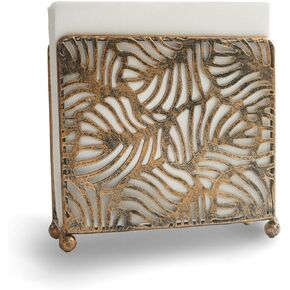 Cast Iron Classic Vintage Bronze Gold Leaves Napkin Holder For Table/Tabletop Freestanding Tissue Dispenser