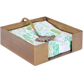 NIKKY HOME Farmhouse Napkin Holder, Rustic Tissue Dispenser, Flat Paper Hand Towel Caddy, Vintage Cooktail Napkin Tray Decor for Kitchen, Countertop, Dining Table, Restaurant, Outdoor - Bronze