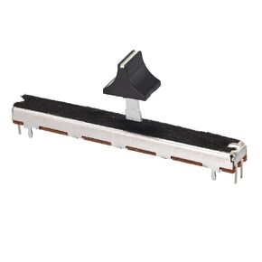 uxcell Fader Variable Resistors Mixer 75mm Straight Slide Potentiometer B10K Ohm White Black Knobs 2pcs