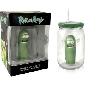 SDCC Rick and Morty Pickle Rick - Pickle Jar Glass Mason Jar Exclusive