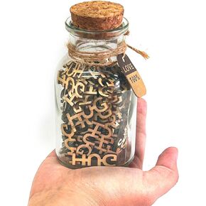 Jar of Hug（5oz）Gift Jars,Hugs to Give,Gifts for Women,Gifts for Men,Home Decor,Hug Wooden Cutout Letter Piece Bad Mood gifts,Birthday,Holiday, Gift to Friend,Funny Gift,Valentines Day.