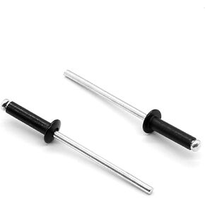 Yoohey 1/8" x 1/4" Pop Rivets Kit Aluminum Rivets Kit,100Pcs Black Blind Rivets Metal Rivets for DIY Home Uses