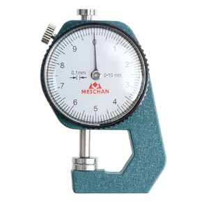 YXQ Thickness Gauge, 0~10mmx 0.1mm Precision Accuracy Flat Head Thickness Tester Round Dial Indicator for Leather Cloth Measuring (Blue)