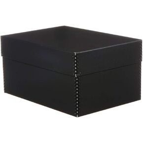 Lineco, Photo Storage Box with Metal Edge, Holds 1000 3x5 or 4x6 inch Pictures, Archival Box with 12 Acid-Free Envelopes, Black, 7.9x10.9x5.5 inch, Pack of 2