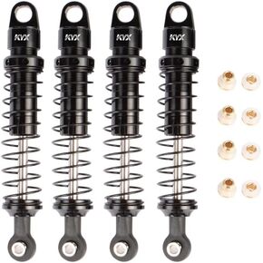 KYX Racing CNC Machined Aluminum 82mm Black Front Rear Suspension Shocks Upgrades Parts Accessories for 1/18 RC Crawler Car Axial UTB18 Capra Unlimited Trail Buggy (Black)