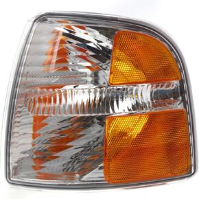 I-MATCH AUTO PARTS: Front Left Driver Side Parking/Signal Light Lens and Housing, Clear and Amber Lens/For 2004-2005 Ford Explorer (Eddie Bauer-Limited) 4L2Z13201AB FO2520181