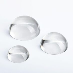 QFkris 4Pcs 1.9inch Crystal Dome Magnifying Paperweight, Clear Distortion-Free Optics Convex Lens Set for Physics Classroom Home Decor Graduation Gifts