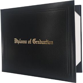 GraduationMall 8.5"x11" Smooth Padded Diploma Cover Panoramic Certificate Holder Black