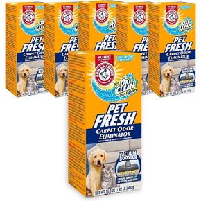 Arm & Hammer Pet Fresh Carpet & Litter Odor Eliminator Plus Oxi Clean Dirt Fighters (6 Packs of 16.3 Oz. ea)