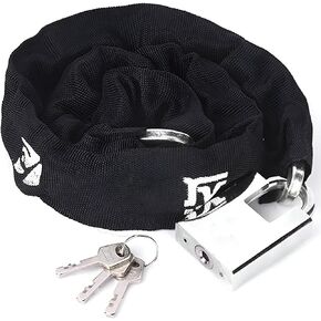 Heavy Duty Anti Theft Bike Lock - Motorcycle Chain Lock - 3.5ft Length, 7.7mm Shackle with Keys, Ultimate Security Lock for Bicycles E-Bikes Scooters, Black