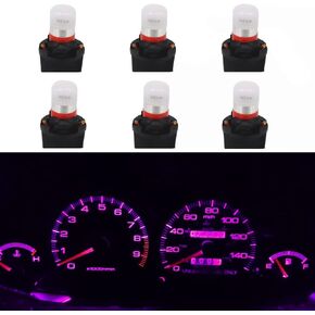 WLJH Ice Blue 194 T10 W5W Led Bulb Light PC195 PC194 PC168 Twist Socket Gauge Instrument Cluster Dashboard Bulbs Dash Lights 12V Extremely Bright,Pack of 6
