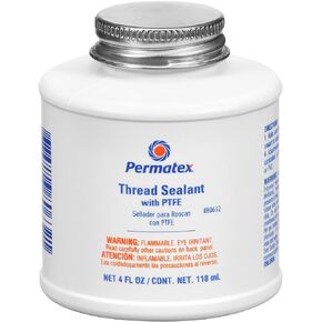 ITW Devcon 80632 Permatex Thread Sealant with PTFE, 4 oz Can, White