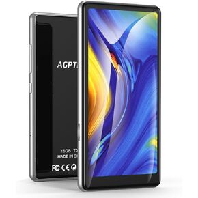 مشغل MP3 AGPTEK مقاس 5 بوصة مع بلوتوث وواي فاي، شاشة لمس كاملة 16 جيجابايت مشغل MP4 مع سبوتيفي، تطبيقات مع مكبر صوت، راديو FM، سعة تصل إلى 128 جيجابايت in Kuwait
