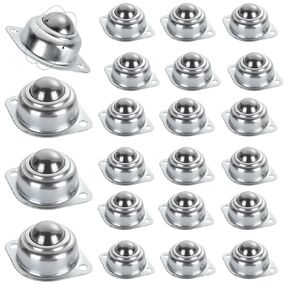 32Pcs 1" Roller Ball Transfer Bearings, 360º Rotation Universal Ball Casters, 800Lbs Carbon Steel Round Ball Transfer Unit for Conveyor, Roller Stand, Transmission, Furniture