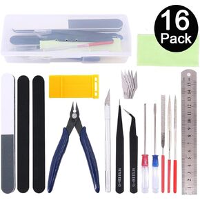 Gundam Model Tools Kit Esoca 16Pcs Gundam Modeler Basic Tool Kit Gunpla Tool Kit Gundam Craft Set Gundam Tool Kit for Hobby Building