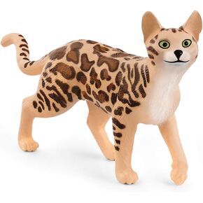 Schleich Farm World, Realistic Cat Animal Toys for Kids, American Shorthair Cat Toy, Brown and White, Ages 3+