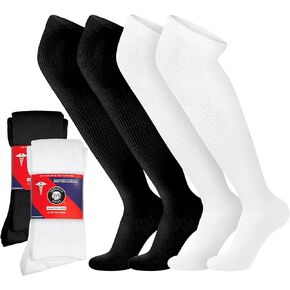 4 Pairs of Over the Knee Non-Binding Cotton Diabetic Neuropathy Socks