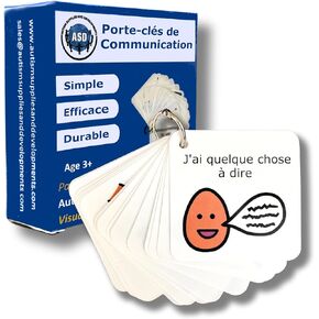 Visual Communication Keyring - Compatible with PECS and Boardmaker - for Autism, ADHD, Non Verbal - French Version