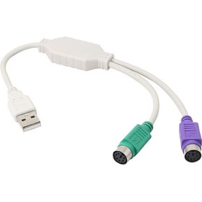 GELRHONR PS/2 to USB Cable LEIHONG USB to PS/2 Plug Active USB to Dual PS/2 Adapter Keyboard Mouse Converter Adapter for The Keyboard PS2 (Black)