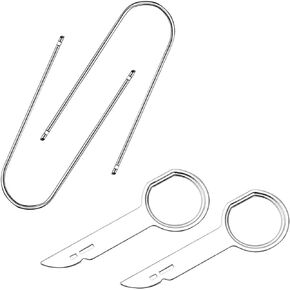 GLSOWEE 4PCS Car Radio Removal Pry Tool Kit, Auto U-Shaped Stereo Release Tool, Car Radio Removal Tool Key Stainless Steel for Disassembly of Most Car CD Audio Frequency Converter