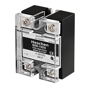 Heschen Single Phase DC/AC Solid State Relay, SSR-15DA, Input 4-32VDC, Output 24-480VAC, 15A 50-60Hz
