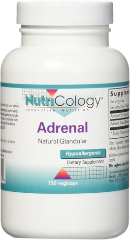 مكمل دعم الغدة الكظرية من نيوتريكولوجي للرجال والنساء - مكمل الغدة الكظرية، وظيفة المناعة، دعم الغدد الصماء، 100 ملغ من مستخلص الغدة الكظرية، البقري، مجفف بالتجميد - 150 قطعة in Kuwait