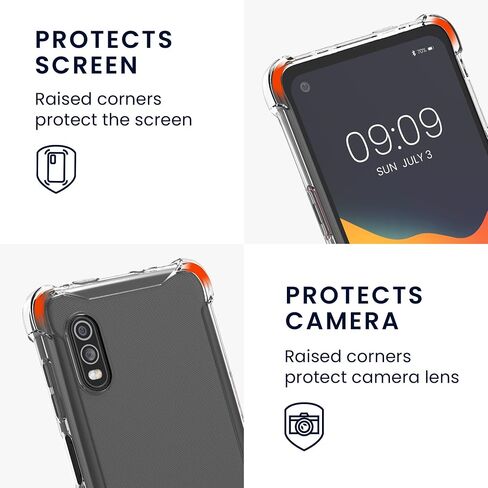 kwmobile Crossbody Case Compatible with Samsung Galaxy Xcover Pro Case - Clear TPU Phone Cover w/Lanyard Cord Strap - Transparent in Saudi Arabia