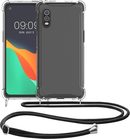 kwmobile Crossbody Case Compatible with Samsung Galaxy Xcover Pro Case - Clear TPU Phone Cover w/Lanyard Cord Strap - Transparent in Saudi Arabia