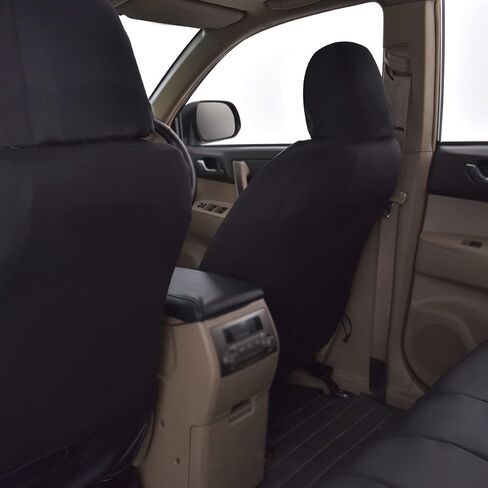 Flying Banner car seat Covers Full Set Faux Leather Water Proof Classic Rear Bench Split Truck SUV Man (Full Set, Solid Black) in Saudi Arabia