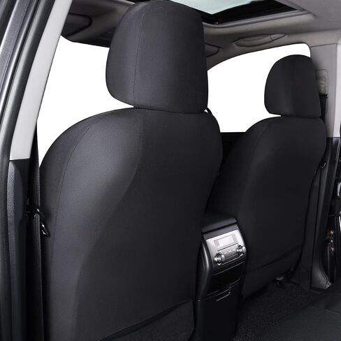 Flying Banner car seat Covers Full Set Faux Leather Water Proof Classic Rear Bench Split Truck SUV Man (Full Set, Solid Black) in Saudi Arabia