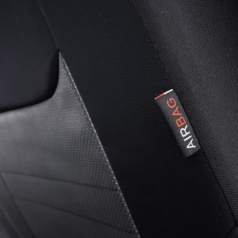 Flying Banner car seat Covers Full Set Faux Leather Water Proof Classic Rear Bench Split Truck SUV Man (Full Set, Solid Black) in Saudi Arabia