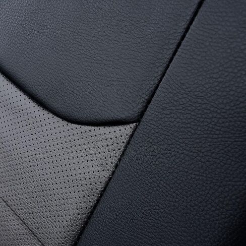 Flying Banner car seat Covers Full Set Faux Leather Water Proof Classic Rear Bench Split Truck SUV Man (Full Set, Solid Black) in Saudi Arabia