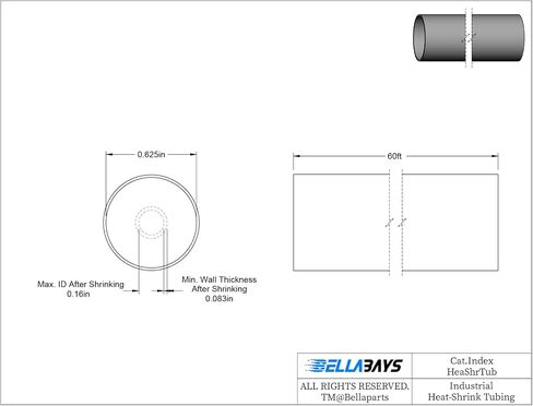 BELLA BAYS 4:1 Ratio 3/4 Inch (19.05mm) 4 Ft (1.2m) Waterproof Marine Grade Heat Shrink Tubing Roll Adhesive Lined Tube, Insulation Sealing and Oil-Proof, Red (UL, RoHS, SGS, ISO Certification) in Saudi Arabia