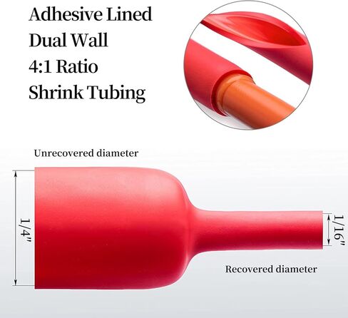 BELLA BAYS 4:1 Ratio 3/4 Inch (19.05mm) 4 Ft (1.2m) Waterproof Marine Grade Heat Shrink Tubing Roll Adhesive Lined Tube, Insulation Sealing and Oil-Proof, Red (UL, RoHS, SGS, ISO Certification) in Saudi Arabia