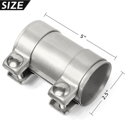 PALOZO ترقية 2.5 بوصة ماسورة العادم موصل المشبك زلة المشتركة المشبك 304 الفولاذ المقاوم للصدأ ، قابل للتعديل الأنابيب النجار/موصل in Kuwait