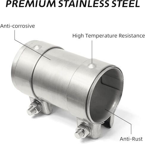 PALOZO ترقية 2.5 بوصة ماسورة العادم موصل المشبك زلة المشتركة المشبك 304 الفولاذ المقاوم للصدأ ، قابل للتعديل الأنابيب النجار/موصل in Kuwait