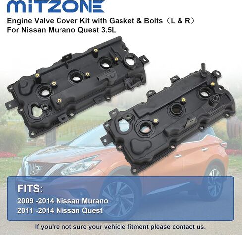 HSPSWIFTER Aluminum Valve Covers Kit with Gaskets and Bolts Compatible with 2009-2014 Nissan Murano Nissan Quest Part # 13264-JP01B 13264-JA10B in Saudi Arabia