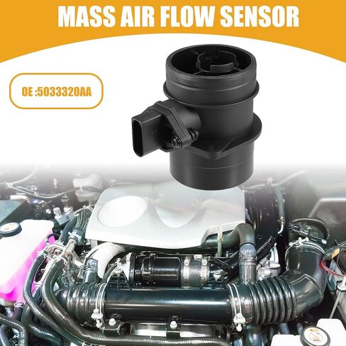 مستشعر تدفق الهواء الشامل للسيارة من Partuto رقم 5033320AA - استبدال مستشعر تدفق الهواء الشامل للمركبة - لسيارة دودج كاليبر 2007-2009 بلاستيك معدني أسود - قطعة واحدة in Kuwait