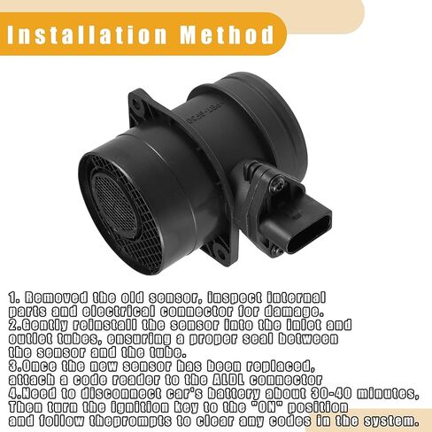 مستشعر تدفق الهواء الشامل للسيارة من Partuto رقم 5033320AA - استبدال مستشعر تدفق الهواء الشامل للمركبة - لسيارة دودج كاليبر 2007-2009 بلاستيك معدني أسود - قطعة واحدة in Kuwait