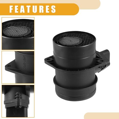 مستشعر تدفق الهواء الشامل للسيارة من Partuto رقم 5033320AA - استبدال مستشعر تدفق الهواء الشامل للمركبة - لسيارة دودج كاليبر 2007-2009 بلاستيك معدني أسود - قطعة واحدة in Kuwait