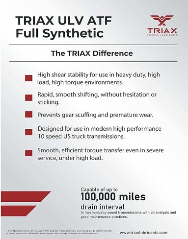 TRIAX ULV ATF, Ultra Low Viscosity, Full Synthetic ATF for Modern High Performance Transmissions (5 Gal Pail) in Saudi Arabia