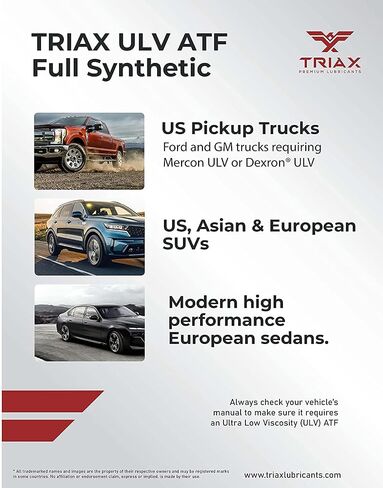 TRIAX ULV ATF, Ultra Low Viscosity, Full Synthetic ATF for Modern High Performance Transmissions (5 Gal Pail) in Saudi Arabia