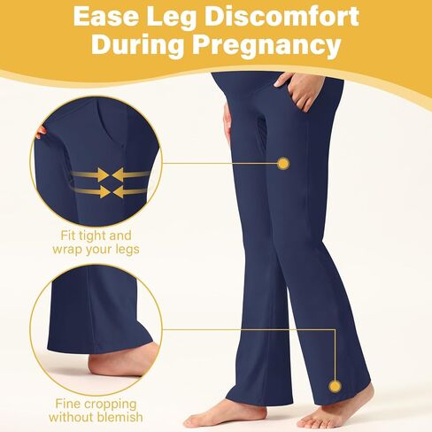 CUXFLS Women's Maternity Leggings Over The Belly Pregnancy with Pockets Yoga Pants Active Wear Tights Pants Workout in Saudi Arabia