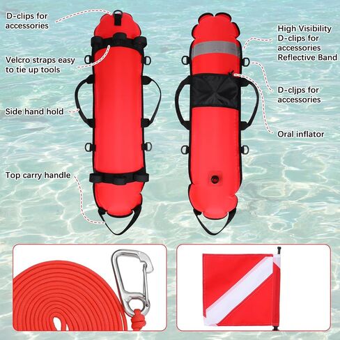kanayu نفخ تعويم الغوص سطح علامة العوامة Spearfishing إشارة المجلس العوامة مع علم الغوص، نفخ إشارة العائمة freediving الحبل المقود للغوص الرياضات المائية إشارة القوارب الصيد in Saudi Arabia