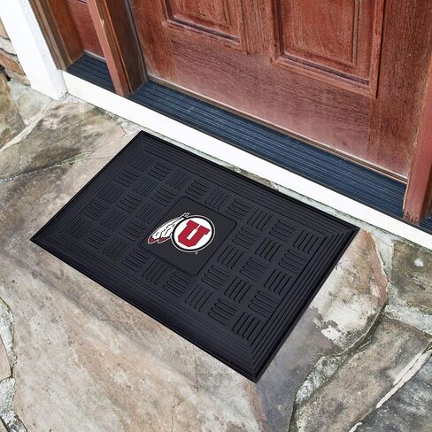 FANMATS 11388 Utah Utes Heavy Duty Vinyl Medallion Outdoor Door Mat - 19.5in. x 31in. in Saudi Arabia