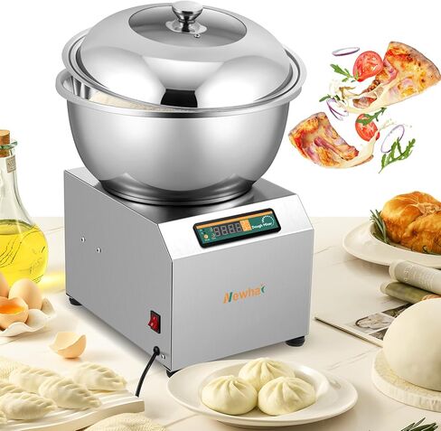 خلاط عجين تجاري من نيوهاي 18 رطل 750 وات، خلاط عجين قائم بوظيفة التوقيت ودوران مزدوج للمطاعم والمخبوزات والبيتزا (18 رطل/8 كجم) in Kuwait