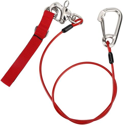 حبل أمان VGEBY Freediving Lanyard 316 Pro مشبك من الفولاذ المقاوم للصدأ مع سوار معصم للغوص آمن in Saudi Arabia