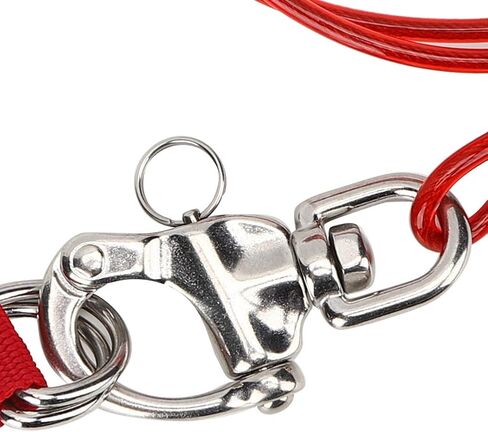 حبل أمان VGEBY Freediving Lanyard 316 Pro مشبك من الفولاذ المقاوم للصدأ مع سوار معصم للغوص آمن in Saudi Arabia
