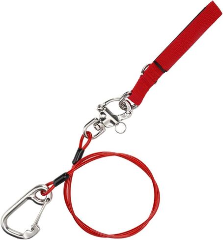 حبل أمان VGEBY Freediving Lanyard 316 Pro مشبك من الفولاذ المقاوم للصدأ مع سوار معصم للغوص آمن in Saudi Arabia