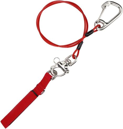 حبل أمان VGEBY Freediving Lanyard 316 Pro مشبك من الفولاذ المقاوم للصدأ مع سوار معصم للغوص آمن in Saudi Arabia